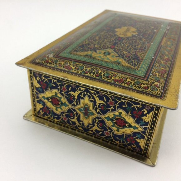 Schrafft's Vintage Tin Candy Box Canco Persian Lithograph Motif Hinged Lid - Picture 4 of 16
